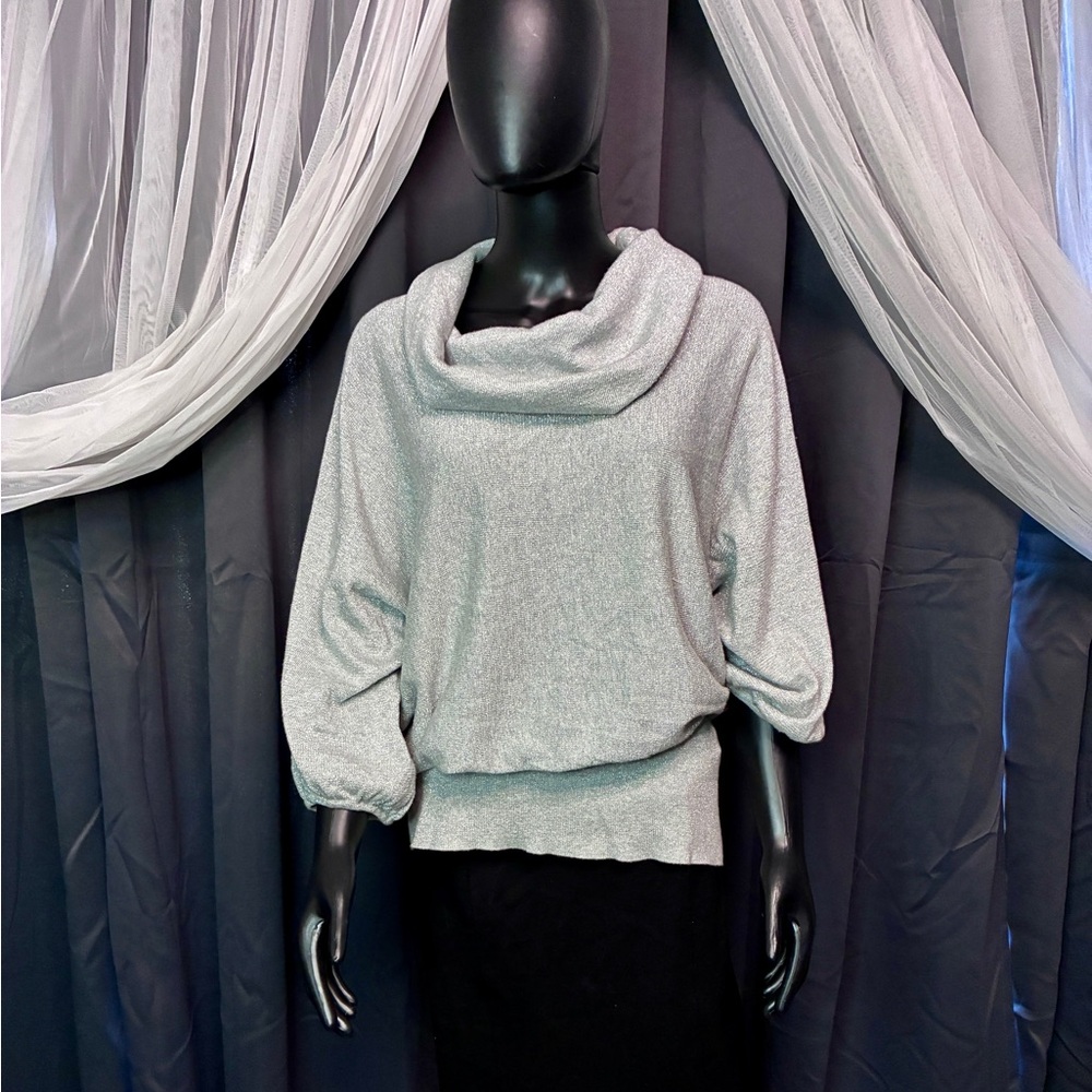 Style & Co. Light Gray Cowl Neck Sweater